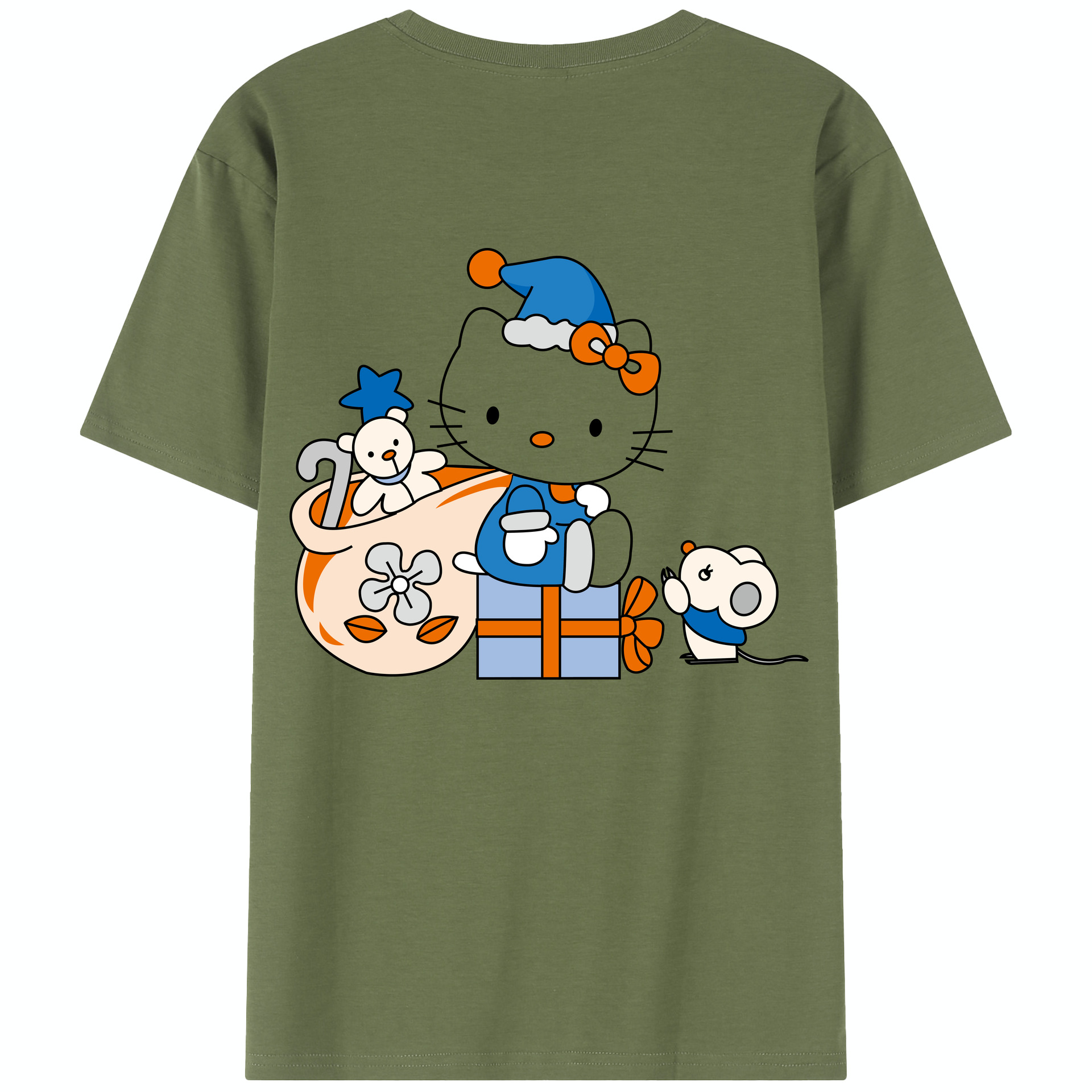 （画像用） Hello Kitty ハローキティ 綿100％半袖Tシャツ（背面プリント）